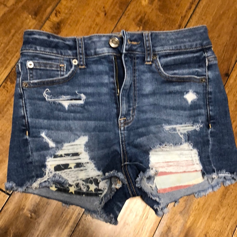 American eagle flag pocket shorts